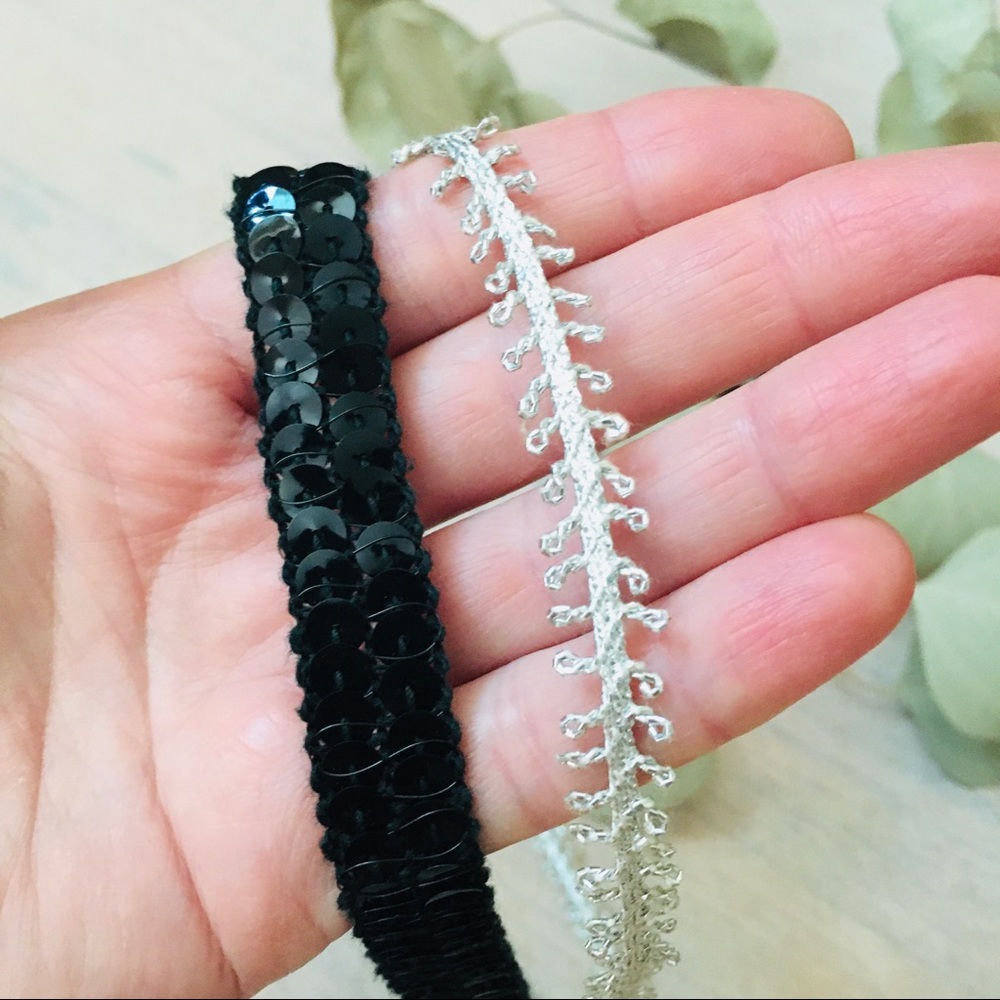 FREE Black Sequins Flapper & Silver Garland Headbands